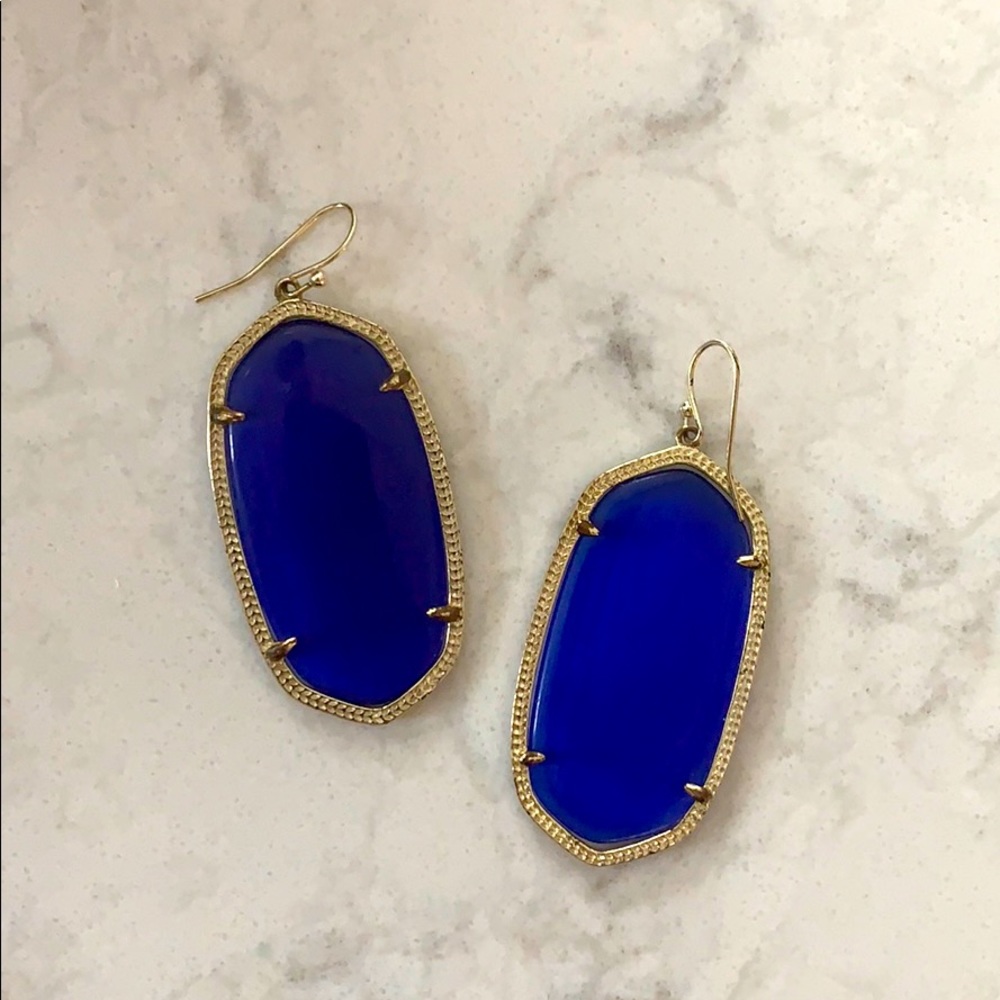 Kendra Scott Danielle Earrings in Cobalt Cats Eye